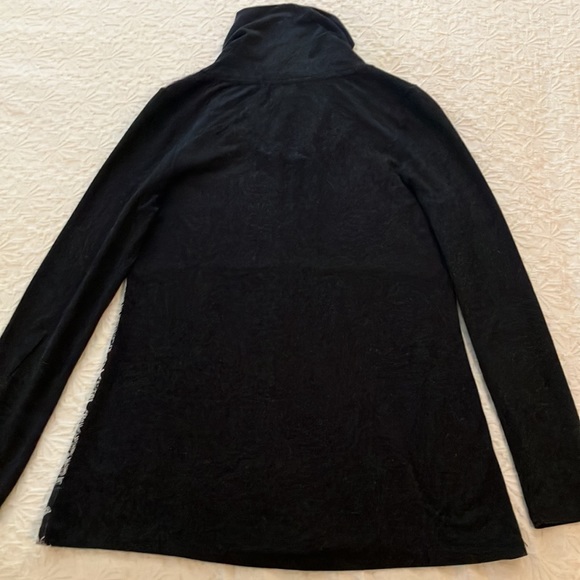 Fabulous black poly/cotton sweater w/light cowl neck in creamy blackgray pattern - Picture 11 of 11